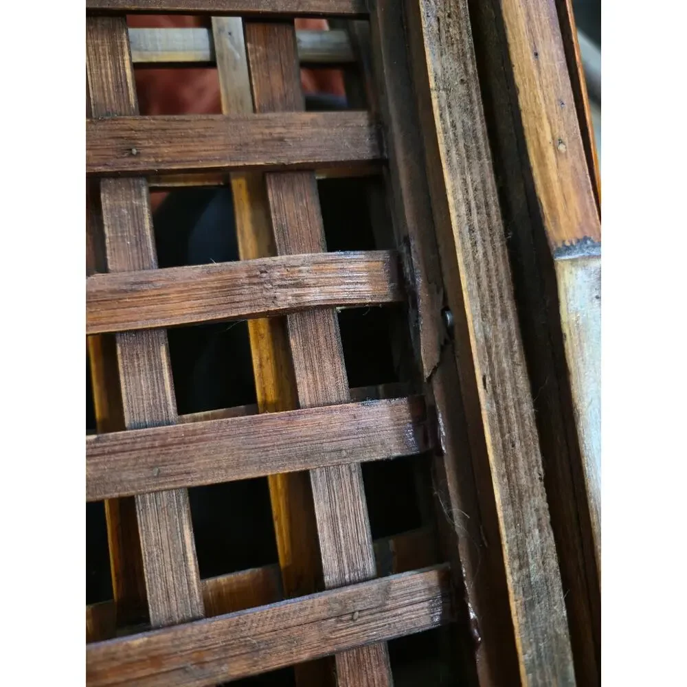 Vintage Bamboo Folding Magazine Rack Bentwood Rattan Boho MCM Hollywood Regency